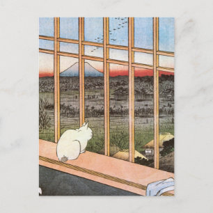 Cat and Mount Fuji, Hiroshige Postcard