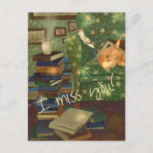 Cat and mouse customisable  postcard