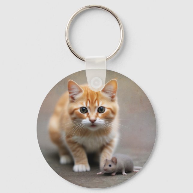 Cat and Mouse Keychain (Front)