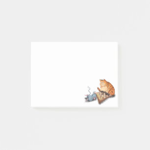 Cat and Mouse Playing Chess Funny Sticky Notes