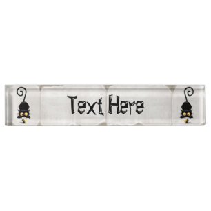 Cat and Mouse with Cheese Fun Cartoon Characters Nameplate