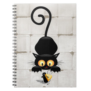 Cat and Mouse with Cheese Fun Cartoon Characters Notebook
