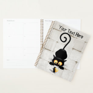 Cat and Mouse with Cheese Fun Cartoon Characters Planner