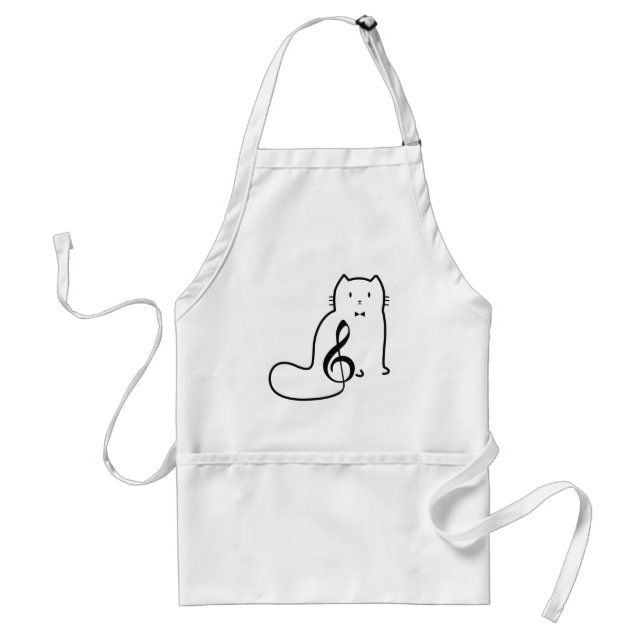 CAT AND MUSIC NOTE STANDARD APRON (Front)
