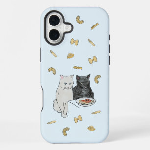 Cat and Pasta Birthday Card iPhone 16 Plus Case