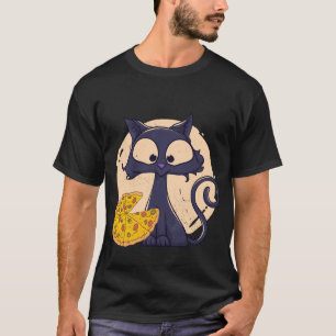 Cat and pizza cat lover pizza slice cheese hangove T-Shirt