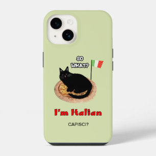 Cat and pizza iPhone 14 case
