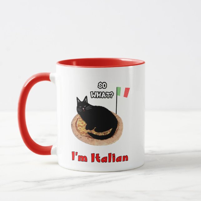 Cat and pizza mug (Left)