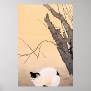 Cat and Plum Blossoms - Hishida Shunso Poster