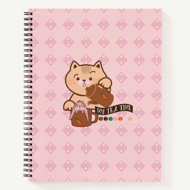 cat and rabbit's tea time notebook (Front)