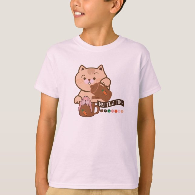 cat and rabbit's tea time T-Shirt (Front)