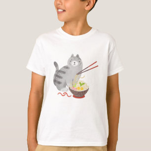 Cat and Ramen, kawaii cat T-Shirt
