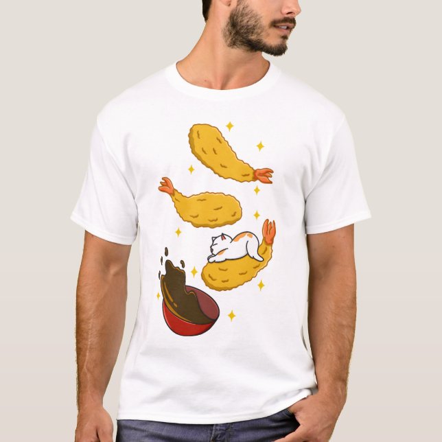 Cat and Tempura  T-Shirt (Front)