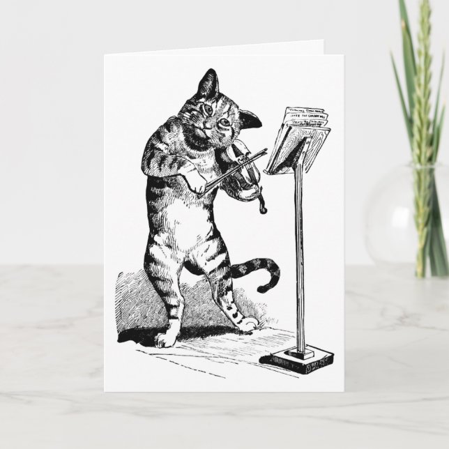 "Cat and the Fiddle" Greeting Card (Front)