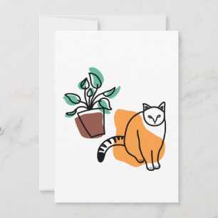 Cat and the plant card