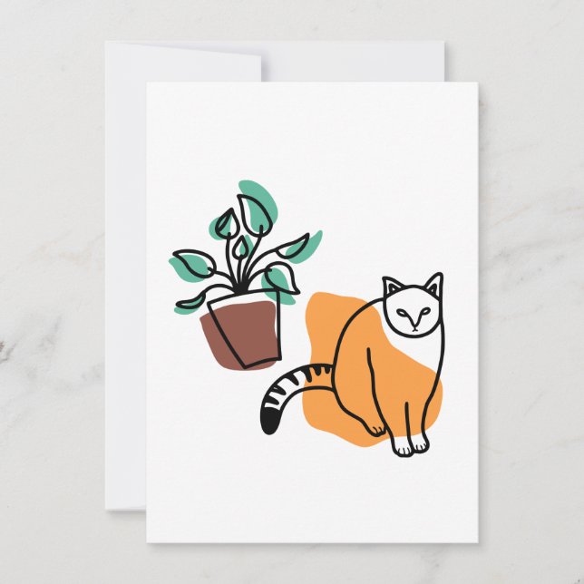 Cat and the plant card (Front)