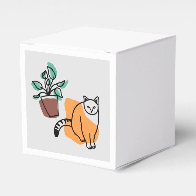 Cat and the plant favor box (Front Side)