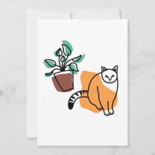 Cat and the plant invitation