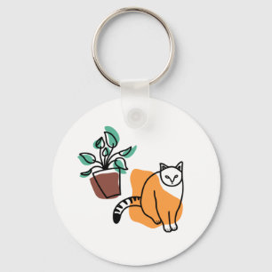Cat and the plant keychain