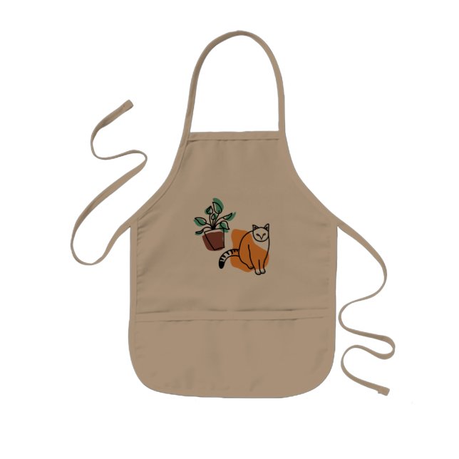 Cat and the plant kids apron (Front)