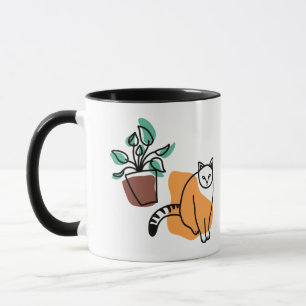 Cat and the plant mug