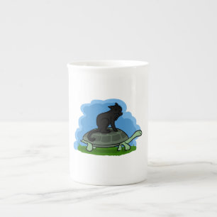 Cat And Turtle Bone China Mug