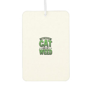 Cat And Weed Vintage Engraving T-Shirt Design_1 Air Freshener
