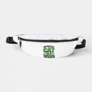 Cat And Weed Vintage Engraving T-Shirt Design_1 Fanny Pack