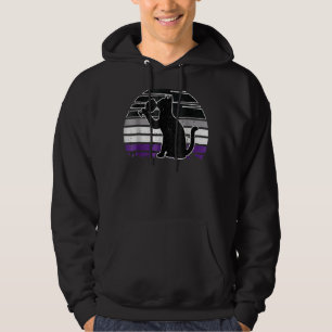 Cat And Wine Asexual Pride Retro Drinking Lgbt Q A Hoodie