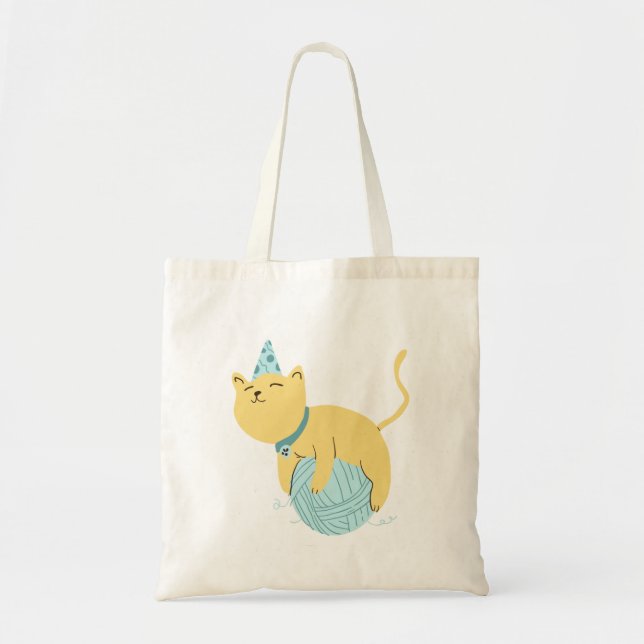 Cat And Wool Tote Bag (Front)