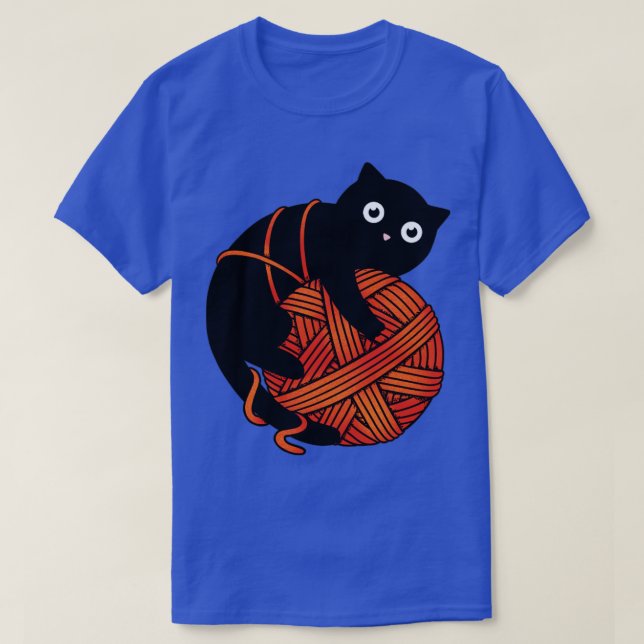 Cat and yarn ball T-Shirt (Design Front)
