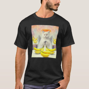 Cat angel artwork meow kitty portrait cute banana  T-Shirt