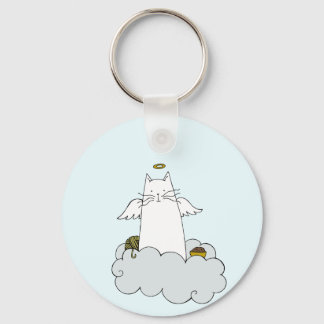 Cat Angel Personalized Keychain