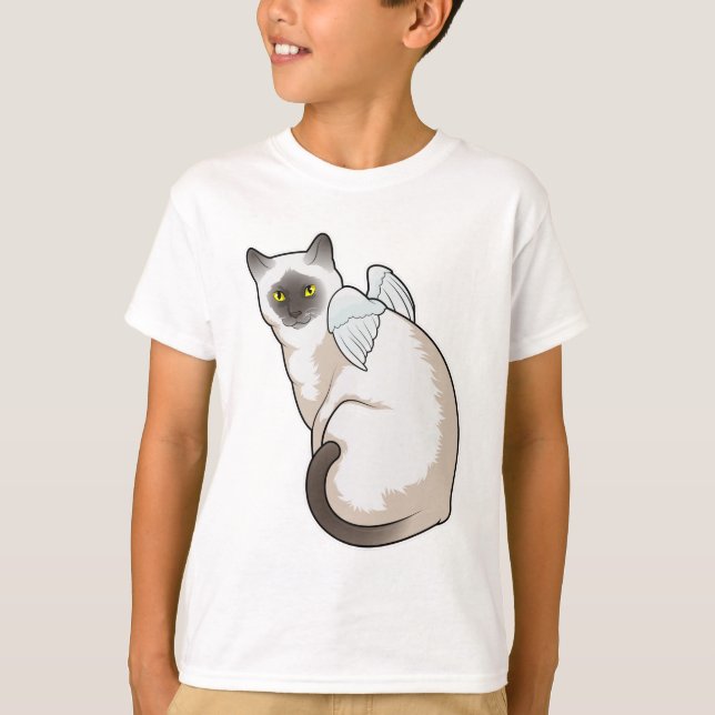 Cat Angel wings T-Shirt (Front)