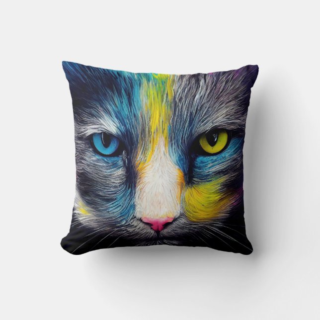 Cat  Animal Discovery Adventure Nature Planet Throw Pillow (Front)