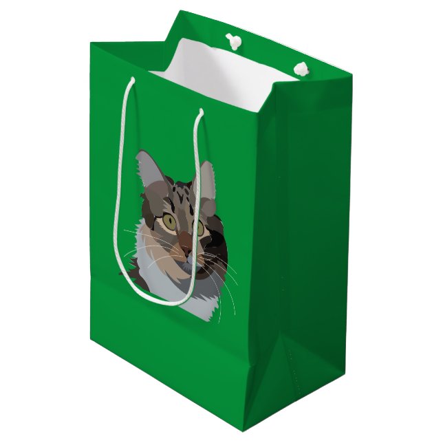 Cat Animal Pet Cat Lover Medium Gift Bag (Front Angled)