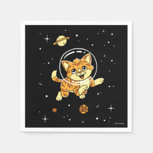 Cat Animals In Space Napkin