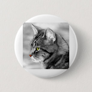 Cat Animals Pet Portrait Fur Sweetie Whiskers 2 Inch Round Button