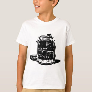 Cat Antidepressant Cattidote Jar Funny Cat Pun T-Shirt