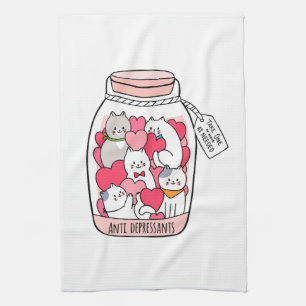 Cat Antidepressant Funny Cat Lover Gift Kitchen Towel
