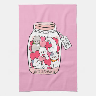 Cat Antidepressant Funny Cat Lover Gift Kitchen Towel