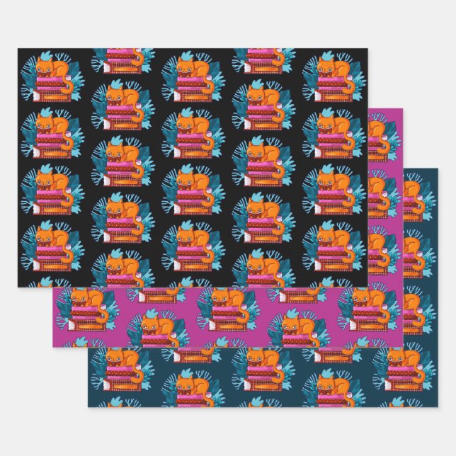 Cat Approved Books  Wrapping Paper Sheet (Set)