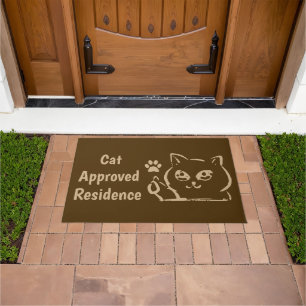 Cat Approved Residence Brown Door Mat