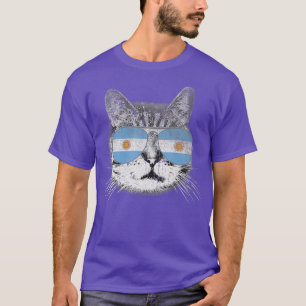 Cat Argentina Flag Country Retro Funny Men Gift T-Shirt
