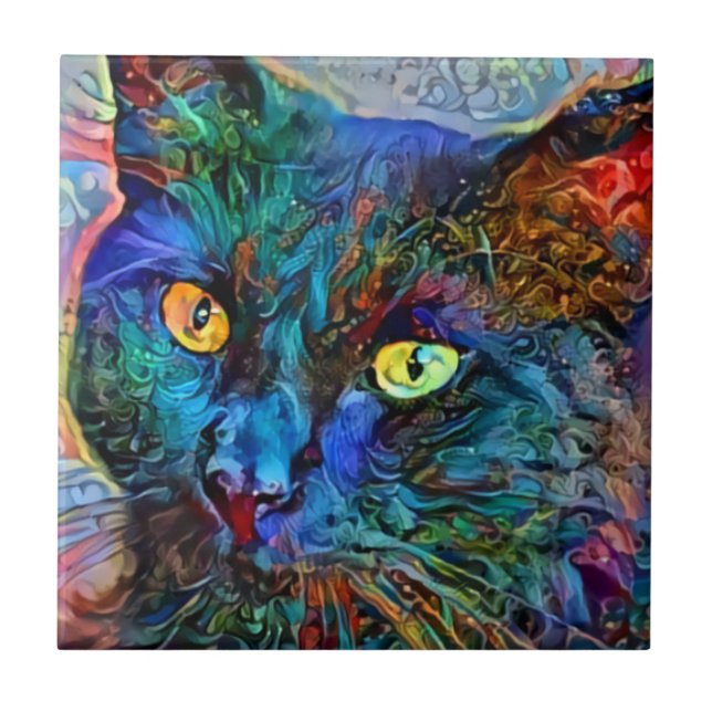 Cat Art 1 Trivet Tile (Front)
