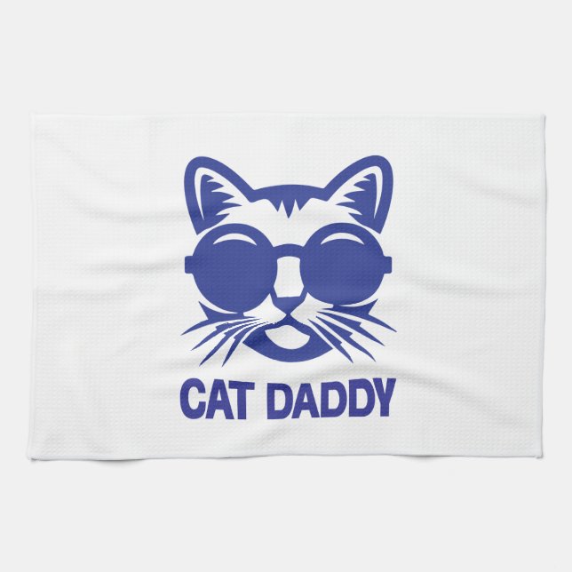 Cat Art Cat Daddy Kitchen Towel (Horizontal)