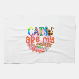 Cat Art Cats Are My Favorite People Kitchen Towel