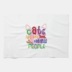 Cat Art Cats Are My Favourite People_2 Kitchen Towel
