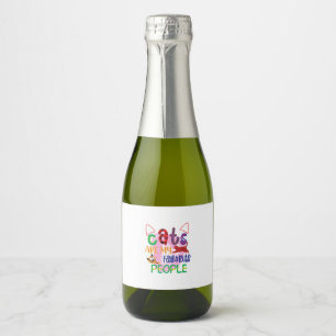 Cat Art Cats Are My Favourite People_2 Sparkling Wine Label
