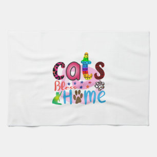 Cat Art Cats Bless Home_2 Kitchen Towel